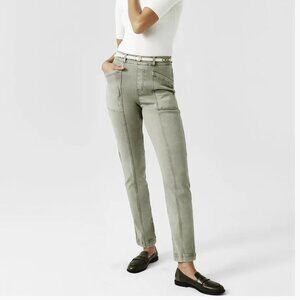 Spanx Stretch Twill Straight Leg Pant-Olive Oil green - large utility